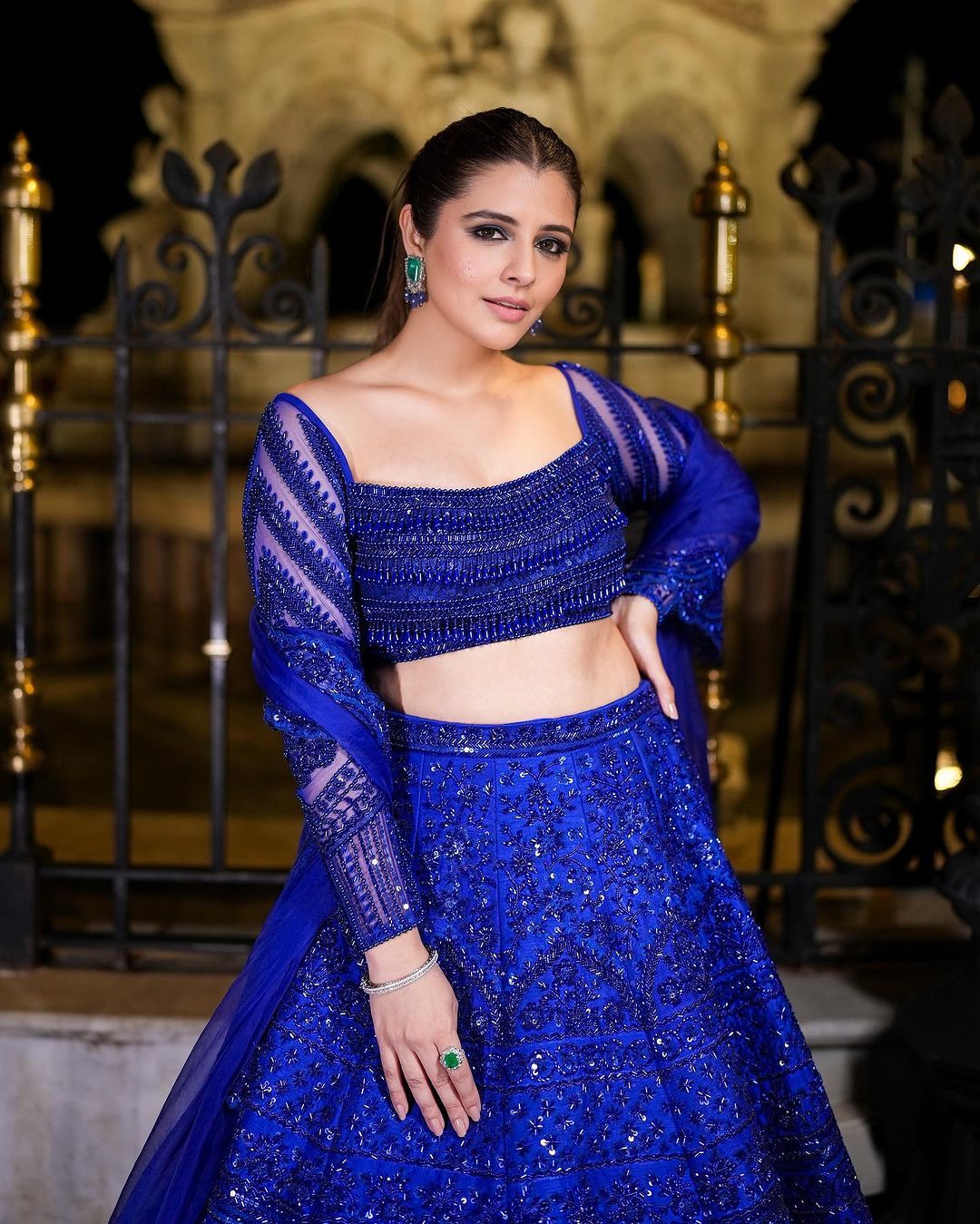 Wedding Wear Zari With Sequence Work Blue Color Lehenga Choli