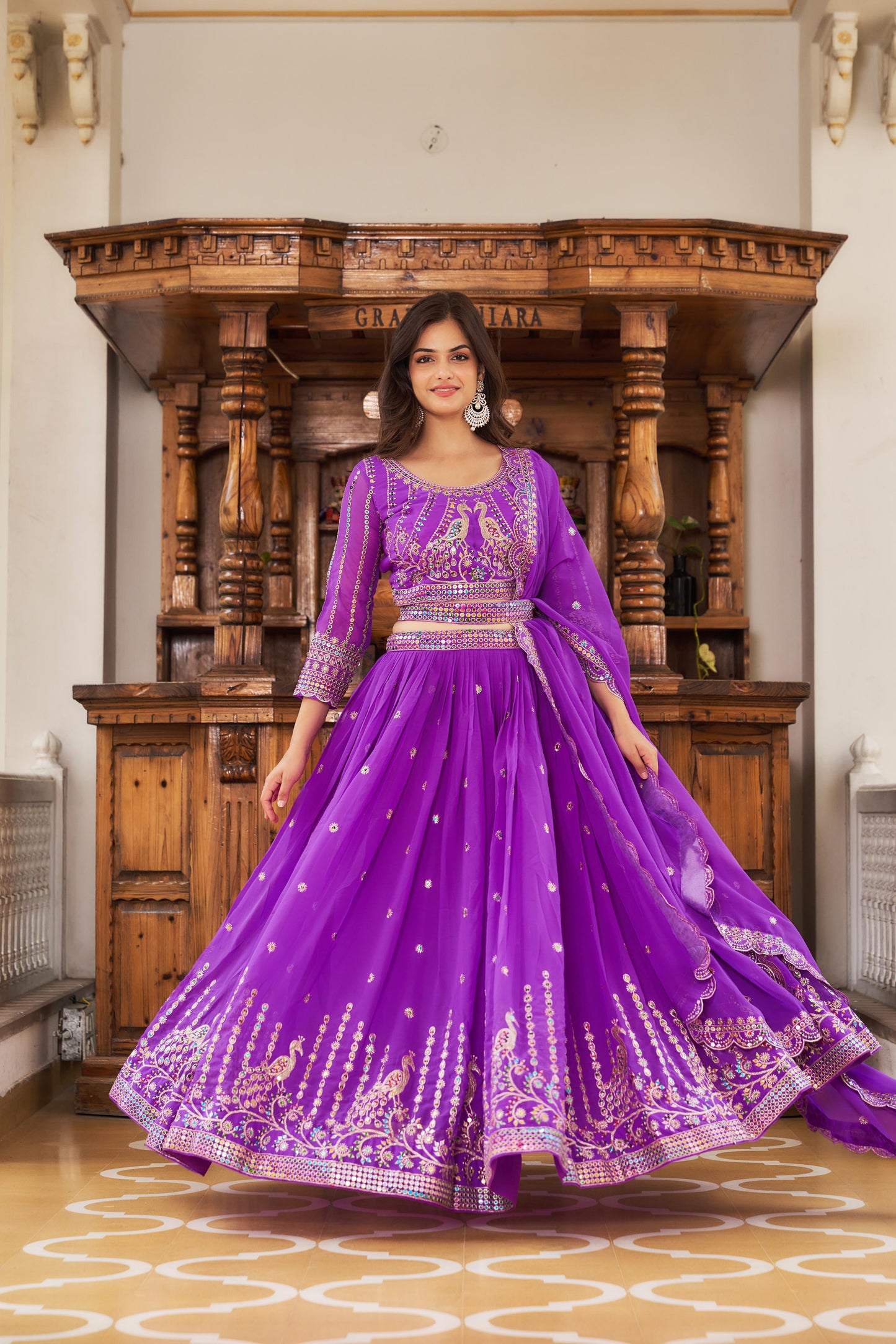 Captivating Purple Color Multi Sequence Work Lehenga Choli