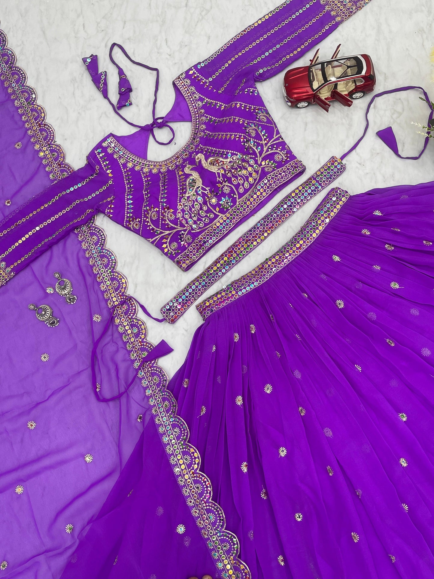 Captivating Purple Color Multi Sequence Work Lehenga Choli