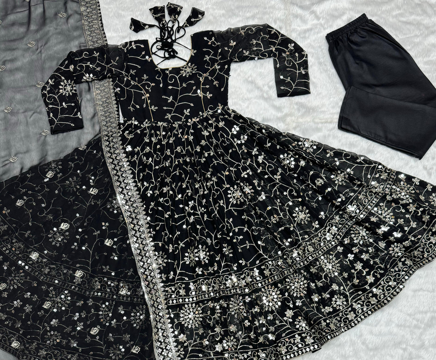 Presenting Full Heavy Work Black Color Anarkali Suit