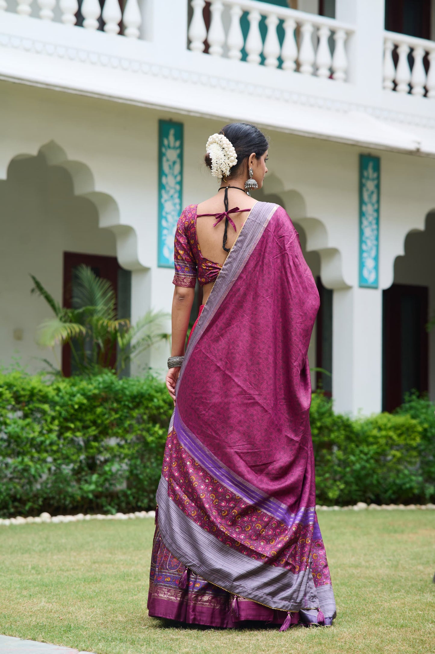 Captivating Kashmiri Print Pink Color Lehenga Choli