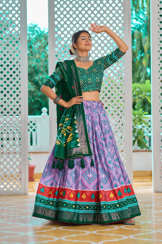 Exclusive Minakari With Foil Print Lavender Color Lehenga Choli